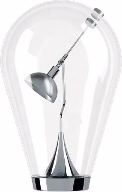 Lodes Blow Lampada da tavolo regolabile in vetro e metallo trasparente e grigio con luce LED warm white