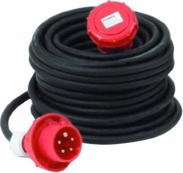 Prolunga Industriale Rosi PR20MTN8214 CEE 20 m 16A 4 poli 380V IP67 Cavo Neoprene H07RN-F 4x2,5 mm2 Rosso