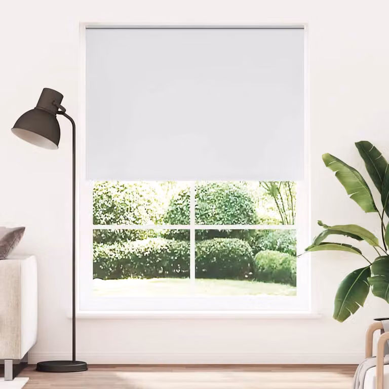 Tenda a rullo oscurante termoisolante vidaXL in poliestere, colore bianco e argento, L: 140 cm, H: 230 cm