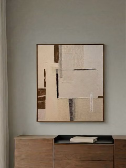 Quadro astratto Tide Kenay Home, colori grigio, beige e marrone, L: 80 cm, H: 100 cm