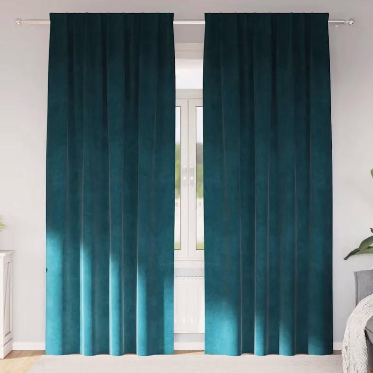 Set di 2 tende oscuranti vidaXL in velluto verde, L: 140 cm, H: 245 cm
