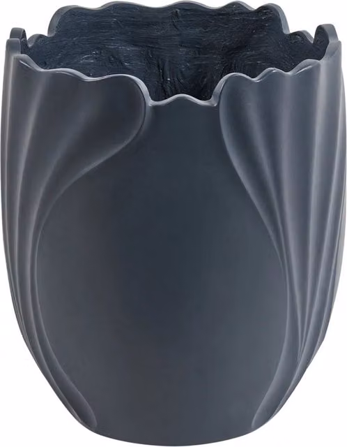 Vaso da fiori scultoreo BELIANI in ossido di magnesio grigio per giardino e interni, Altezza: 53 cm