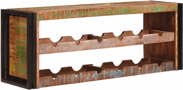Portabottiglie vidaXL in stile industriale in legno e metallo marrone L/P/H: 120 x 45 x 33 cm