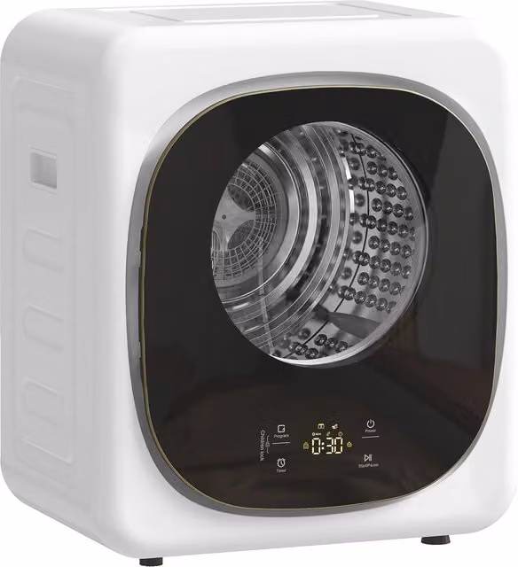 Asciugabiancheria compatto Zephmum con 5 programmi e timer, capacità 4 kg, bianco