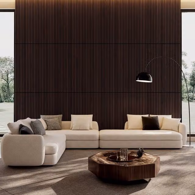 Pannelli Fonoassorbenti 3D Scanalati Xyladecor Effetto Legno Noce Scuro L: 115 cm, H: 60 cm