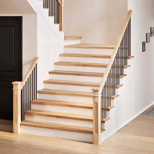 Set di 12 gradini in rovere massello non trattato VIDAXL, colore marrone, L: 110 cm, P: 30 cm, H: 2 cm