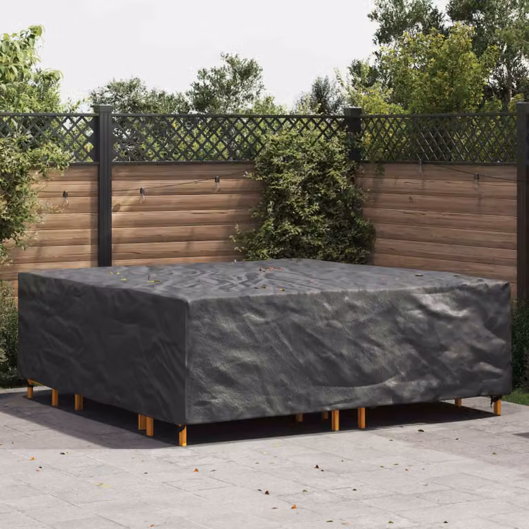 Copertura per mobili vidaXL impermeabile, colore nero, L 220 x P 220 x H 70 cm