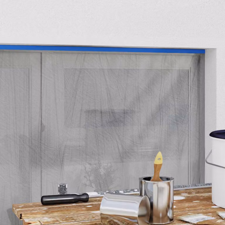vidaXL Set di 12 pezzi di film adesivo per mascheratura in plastica, colori trasparente e blu