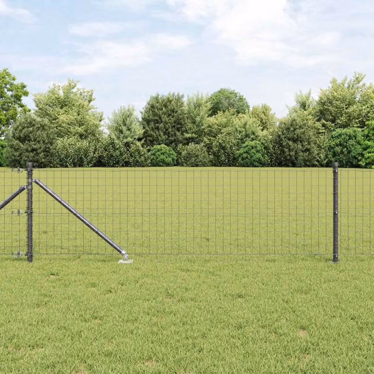 Set di 26 pali per recinzione con picchetto a terra vidaXL in acciaio zincato e plastica, Grigio, L/P/H: 3,2 x 3,2 x 145 cm
