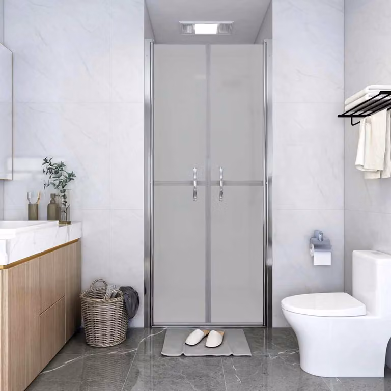 Porta per doccia in vetro satinato vidaXL, L: 96 cm, H: 190 cm, colore argento