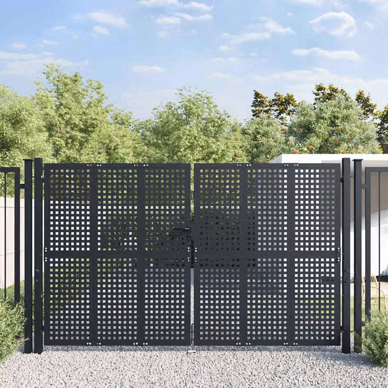 Cancello da giardino doppio vidaXL in acciaio antracite L: 300 cm, H: 200 cm