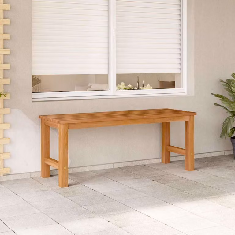 Panchina da giardino vidaXL in legno massello di teak marrone L: 114 cm