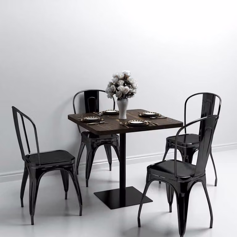 vidaXL Tavolo Bistrot Quadrato in MDF e Acciaio, Colore Grigio e Marrone, L 80 x P 80 x H 75 cm