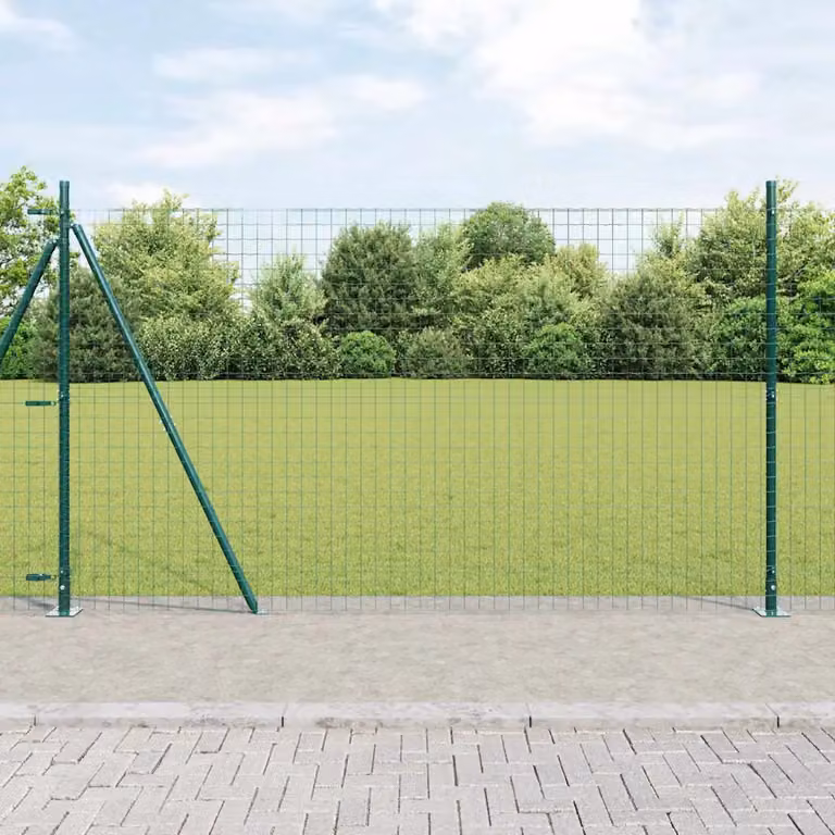Set di 52 pali per recinzione vidaXL con base in cemento, colore verde e grigio, L/P/H: 3,2 x 3,2 x 170 cm