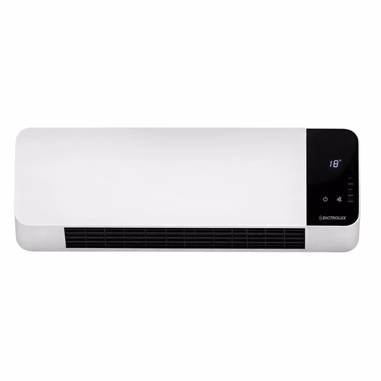 Termoventilatore da Parete Dictrolux 3031L con Resistenza in Ceramica, 2000 Watt, Telecomando e Timer, Bianco o Nero