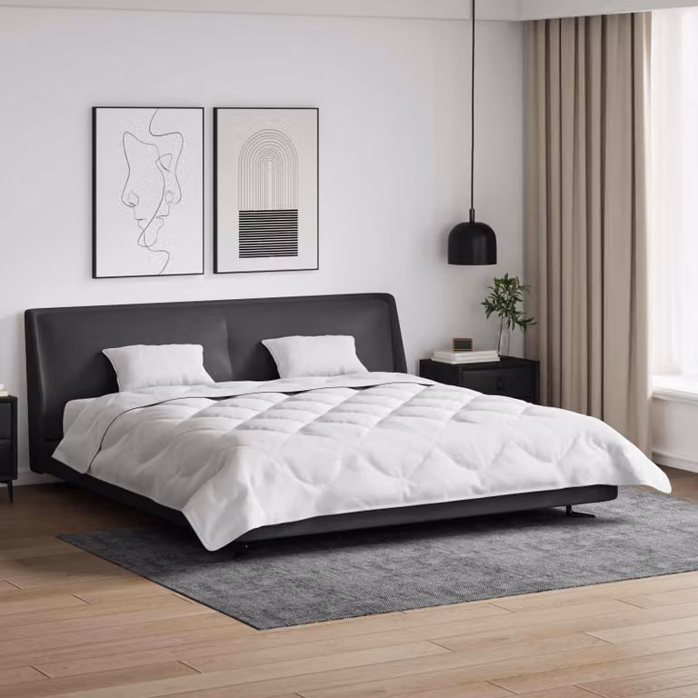 Set da letto vidaXL composto da piumone e 3 cuscini in microfibra traspirante, colore bianco
