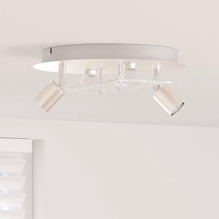 Faretto da soffitto vidaXL in metallo e vetro, colore argento, regolabile, L 29 cm x P 29 cm x H 11 cm