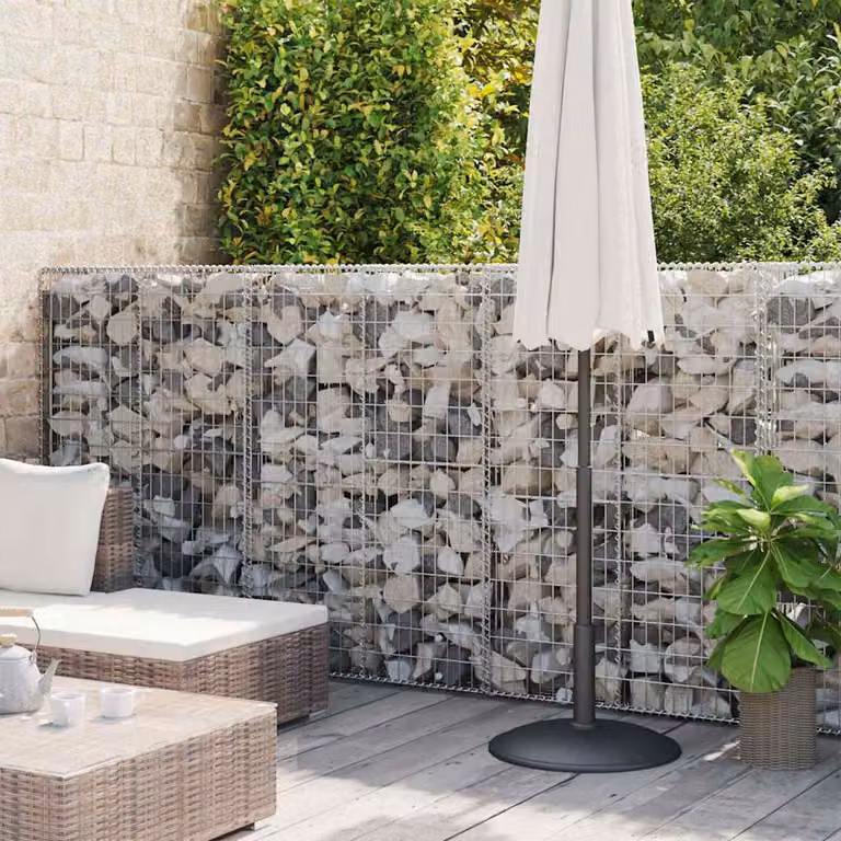vidaXL Gabbione con Copertura in Acciaio Zincato Grigio, L 600 x P 50 x H 150 cm
