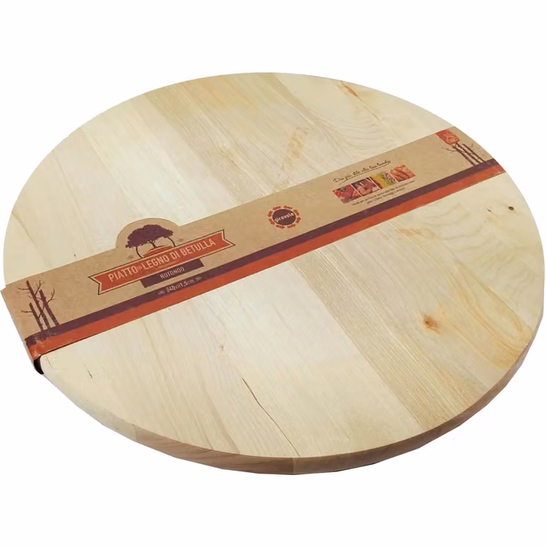 GUSTO CASA Piatto tondo girevole in legno di betulla beige Diametro: 40 cm