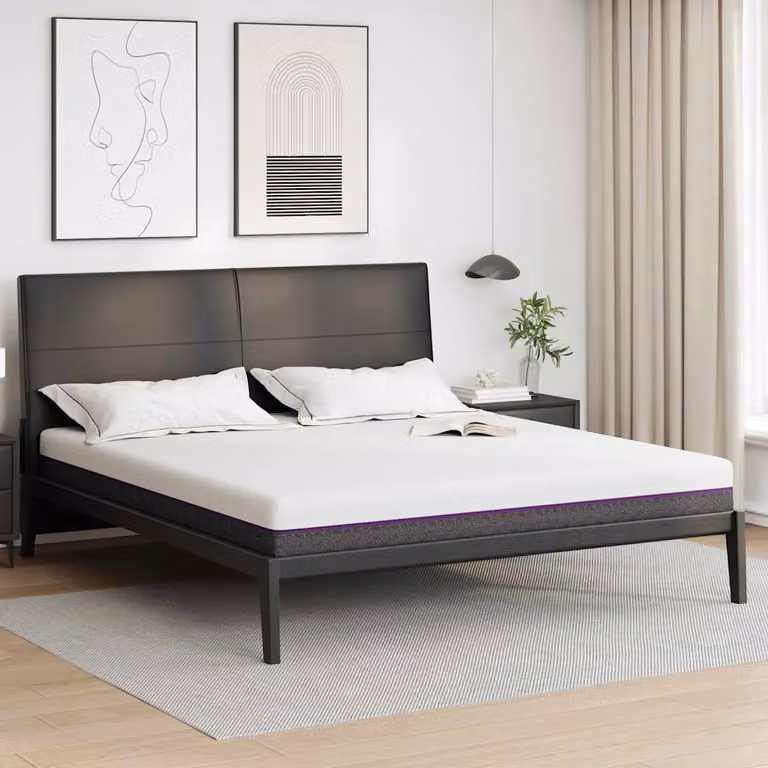 vidaXL Materasso in schiuma viscoelastica con rivestimento rimovibile, Bianco e Grigio, L/P: 200 x 200 cm