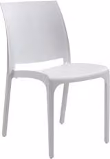 Sedia da esterno Bica in polipropilene bianca impilabile L: 46 cm, P: 54 cm, H: 80 cm