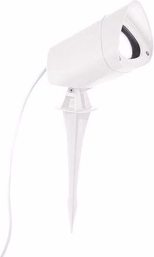 Faretto Outdoor Gea in Alluminio Bianco con Picchetto per Giardino, Orientabile e con Lampadina LED GU10 Sostituibile