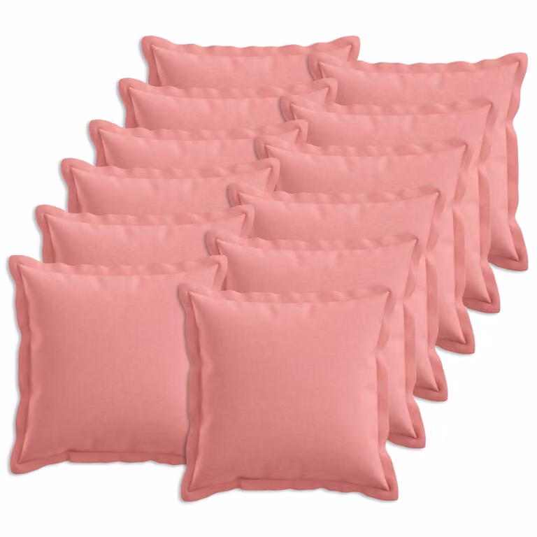 Set di 12 federe vidaXL HOUTEN rosa, forma quadrata, L/P/H: 40 x 40 x 40 cm