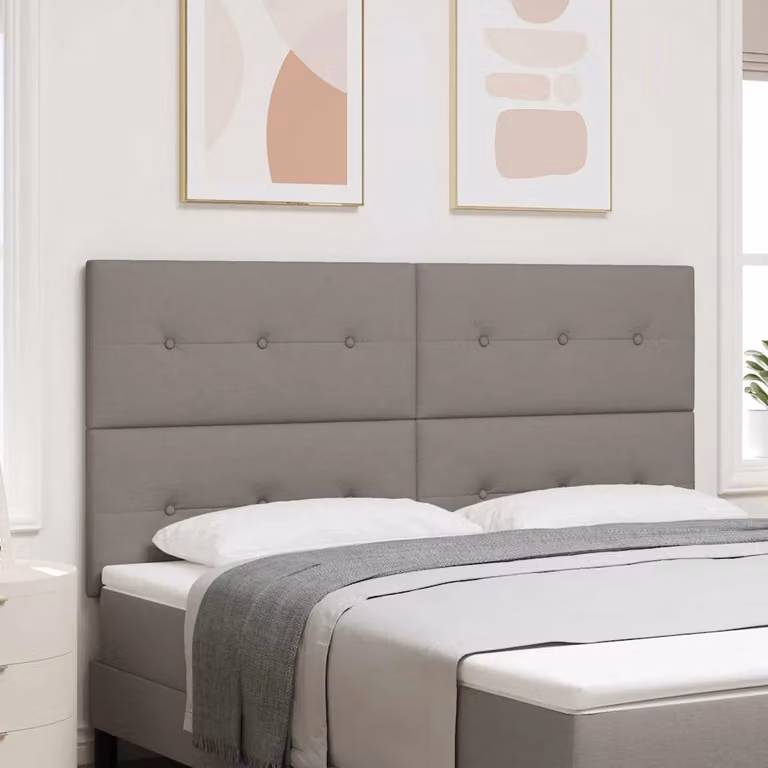 Testiera regolabile in altezza vidaXL in tessuto beige o grigio con struttura in legno e pannello imbottito