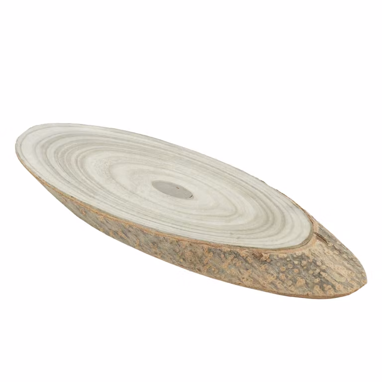 Vassoio ovale in legno di paulownia beige Gusto Casa L: 45 cm, P: 15 cm, H: 2,5 cm