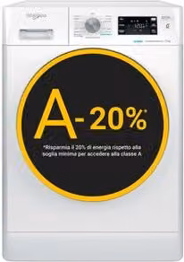 Lavatrice a carica frontale Whirlpool FFB 1048 BSV IT, capacità 10 kg, 1400 rpm, Classe A, colore Bianco, H 85 x L 59,5 x P 60,5 cm