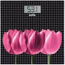 Bilancia pesapersone digitale Laica POP Tulipani Black PS1075L con display digitale e capacità fino a 180 kg