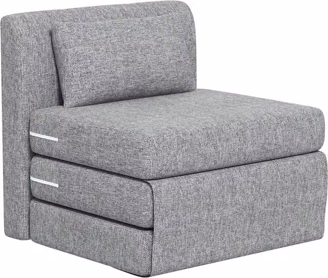 Poltrona letto pieghevole HOMCOM 3 in 1 multifunzionale, sedia relax trasformabile in grigio con rivestimento in tessuto