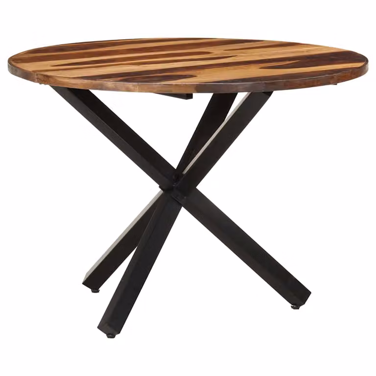 vidaXL Tavolo da Pranzo Quadrato in Legno di Acacia e Metallo Marrone L/P/H: 100 x 100 x 75 cm