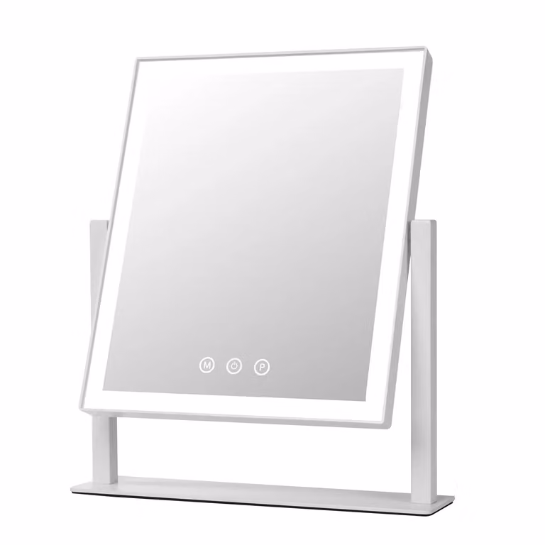 Specchio Luminoso da Tavolo DICTROLUX con 78 LED, Touch Dimmerabile, Colore Bianco, H 35 cm x L 30,5 cm x P 7 cm
