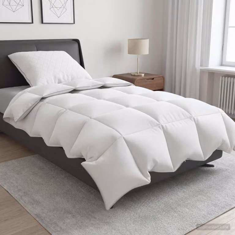 Set di 2 piumoni in piume d'oca vidaXL FULDA bianchi, traspiranti e termoregolatori, L 155 x L 200 cm