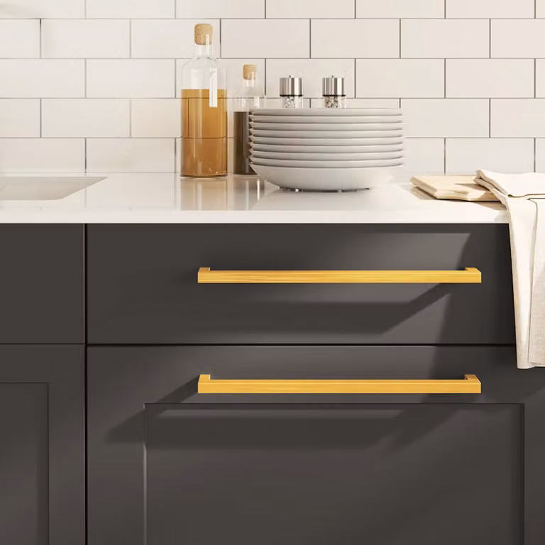 Set di 5 maniglie per mobili a barra vidaXL in acciaio inox color oro lucido