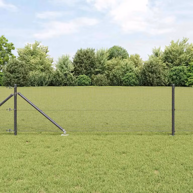 Recinzione in rete saldata con punte vidaXL in acciaio e PVC, Grigio, L: 100 cm, H: 50 cm