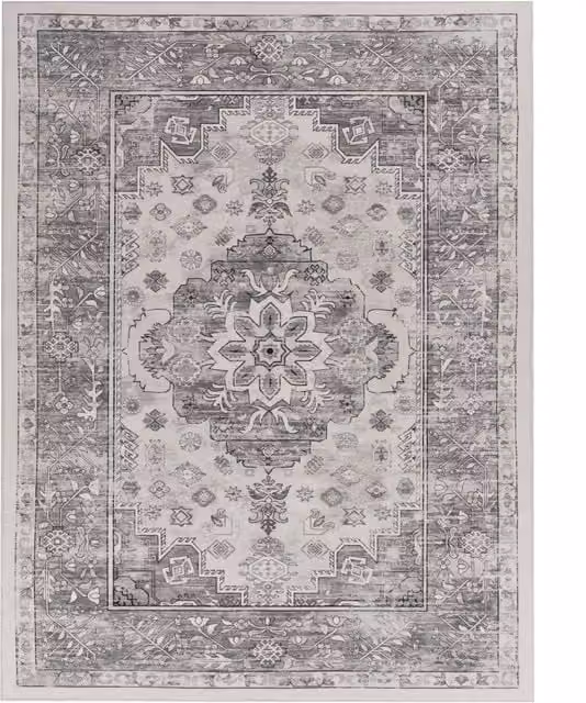 Tappeto Sami grigio lavabile e antiscivolo in poliestere L: 160 cm, P: 220 cm