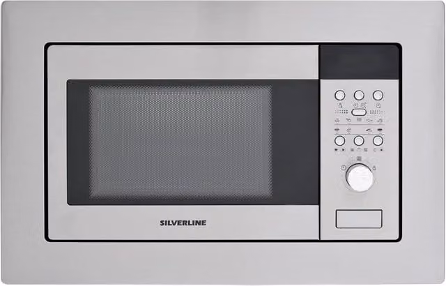 Microonde da incasso Silverline con grill e programmi automatici in acciaio inox da 20 L