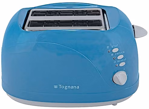 Tostapane Tognana Iridea Blu con pinze in acciaio inox, 750W, 6 livelli di doratura e 4 funzioni