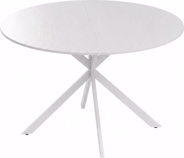 Tavolo da Pranzo Rotondo HOMCOM in Stile Industriale con Gambe a Croce in Acciaio, Bianco, Ø 120 x H 75 cm