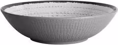 Ciotola insalatiera Brunner in melamina per adulti, design geometrico, Bianco e Grigio, Diametro: 23,5 cm