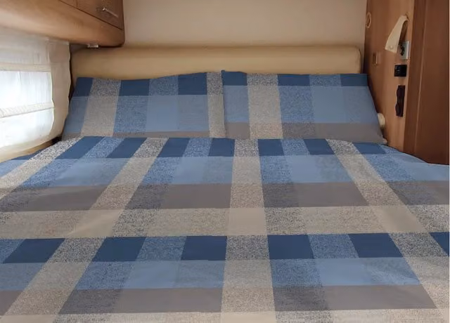 Sacco Copripiumino Matrimoniale per Camper e Roulotte Biancheriaweb in 100% Cotone Personalizzabile Fantasia Scotland Azzurro