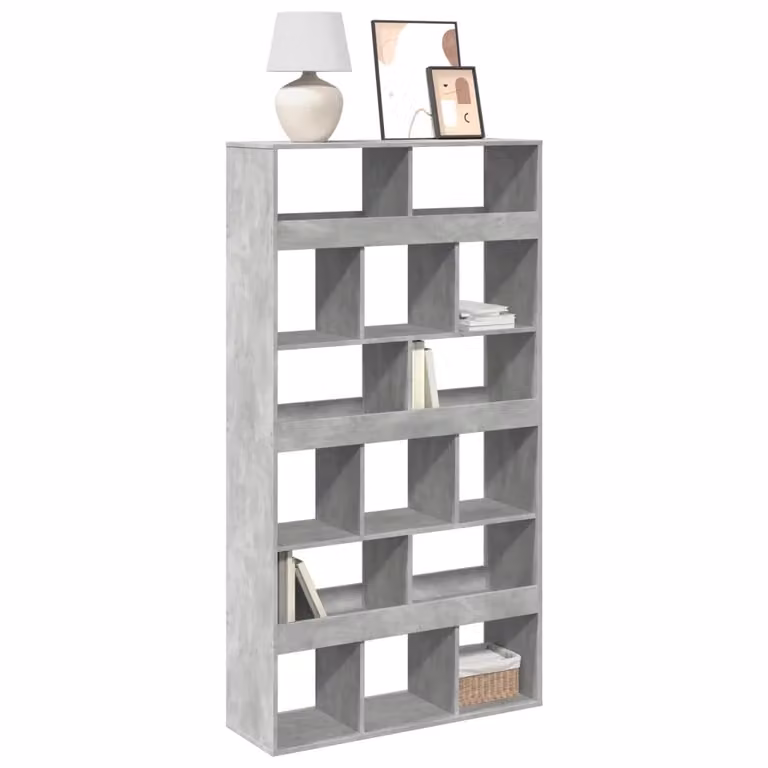 Libreria vidaXL Grigio Matt in MDF e Legno, da appendere a parete, L 100 cm x P 33 cm x H 187,5 cm