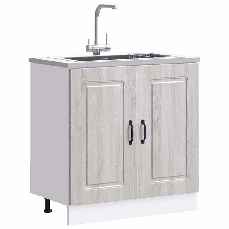 Base lavello mobile Kalmar vidaXL Grigio Sonoma L: 80 cm, P: 46 cm, H: 81,5 cm