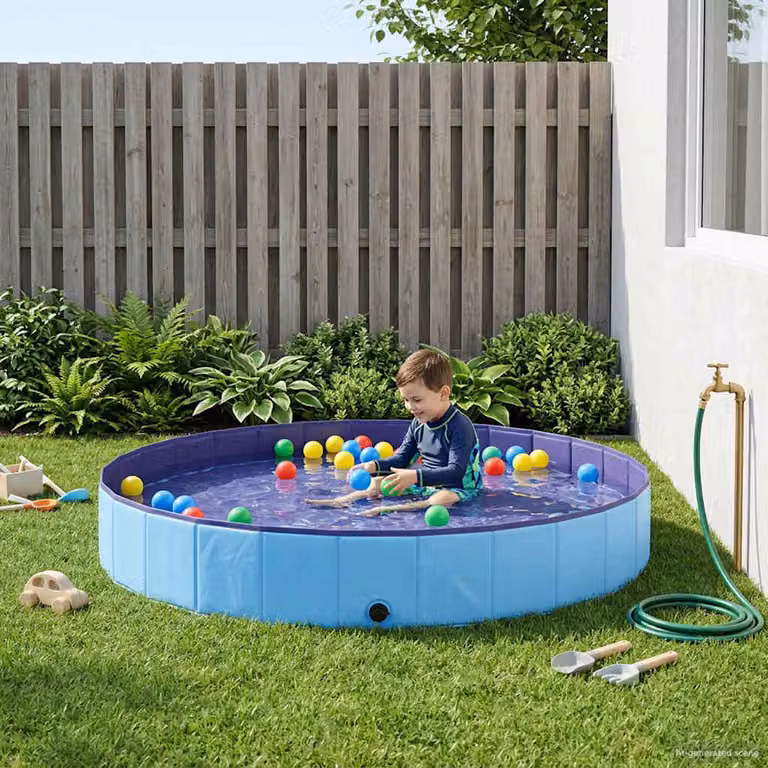 Piscina gonfiabile rotonda per bambini vidaXL, colore blu, Ø 300 x H 38 cm