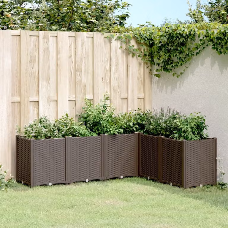 Fioriera da giardino vidaXL marrone in plastica L: 160 cm, P: 120 cm, H: 53 cm