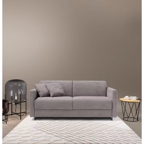 Divano letto Tokyo Dienne Salotti in tessuto grigio con materasso in foam, L: 142 cm, P: 197 cm, H: 140 cm