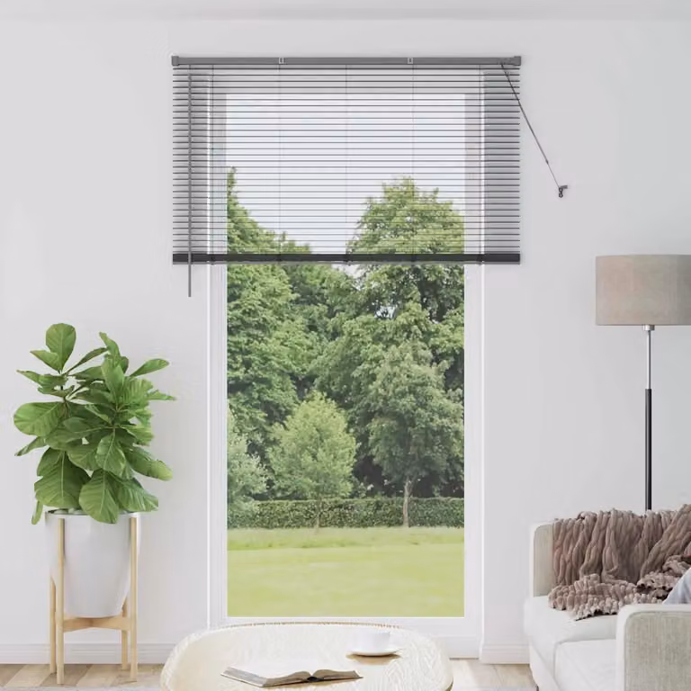 Tenda Veneziana vidaXL in Alluminio Grigio, Resistente ai Raggi UV, L 220 cm x H 135 cm, Lamelle da 25 mm