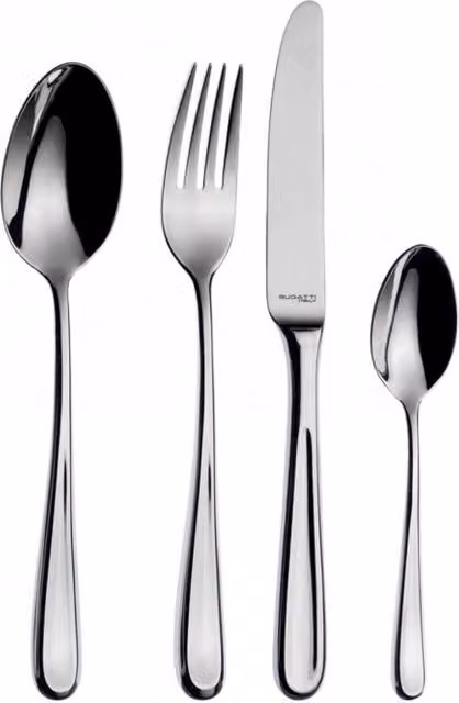 Set di posate Futura Casa Bugatti in acciaio inossidabile argento lucido, 24 pezzi con scatola Gallery